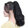 Black Ponytail Extensions Clip Claw Pony tail 16" Wavy 4.5 OZ Synthetic Fake Hairpieces Women Yaki Fluffy&not; Tangled
