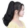 Black Ponytail Extensions Clip Claw Pony tail 16" Wavy 4.5 OZ Synthetic Fake Hairpieces Women Yaki Fluffy&not; Tangled