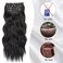 20inch Black Hair Extension Clip in Hair for Women 4PCS Thick Hairpieces Natural Synthetic Clip in Hair Extensions Double Weft Long Wavy Hair Extensions Clip Ins Hairpicecs (20INCH, 1B)