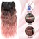 Clip in Hair Extensions Synthetic Wavy Hair Extensions Clip in 20 inch Thick Pink Hair Extensions Clip Double Weft Hair Extension for Women (20INCH, PINK)