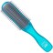Kent AHGLO01 Airhedz Glo Blue Half Round Narrow Detangling Hair Brush - 9 Row Ionic Anti Static Non Scratch Long Nylon Bristle Great for Detangling and Smoothing Medium to Long Length Hair