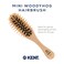 Kent KB MiniWoodyhog Travel Size Detangling Brush Beech-wood Travel Brush, Firm Rounded Wooden Bristles,Natural Cushion Detangler Wooden Hair Brush for Women Men and Kids Everyday Care,Made in England