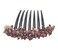 Thai Hair Comb, Side Comb French Twist, Purple Stone Ornamented, Wedding Hair Accessory, Handmade From Thailand, 3.5 x 4 Inch