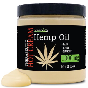 GreenIVe Hemp Hot Cream Soothing Moisturizing Hemp Hot Cream Exclusively on Amazon (1,000mg Jar)