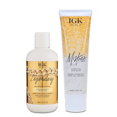 IGK LEGENDARY Dream Hair Shampoo (8 Oz) + IGK Mistress Hydrating Hair Balm (5 Oz)   Hydrated + Shine + Frizz Control   Vegan + Cruelty-Free