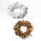Slip Silk Crystal Large Scrunchies Stardust Collection (White, Bronze) Elastic Scrunchies Set (2 Scrunchies)