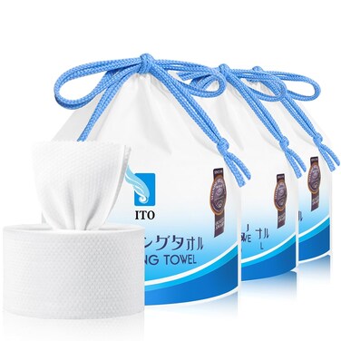 ITO Disposable Face Towel, 70 Count Ultra-Soft 1-Second Quick-Dry Face Towels, Gentle for Sensitive Dry Oily Skin, Facial Tissue for Daily Cleansing Makeup Removal (Pack of 3)