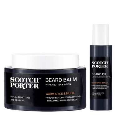 Scotch Porter Beard Balm &amp; Oil Kit &ndash; Helps Hydrate, Smooth, Shape &amp; Soften Coarse, Dry Facial Hair for a Fuller, Healthier-Looking Beard &ndash; Original Scent, 2 Pack