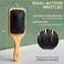 Boar Bristle Paddle Hair Brush - Smoothing Wood Brush for Thick, Curly &amp; Wavy Hair, Detangling Natural Bristles for Women, Stimulates Scalp