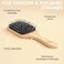 Boar Bristle Paddle Hair Brush - Smoothing Wood Brush for Thick, Curly &amp; Wavy Hair, Detangling Natural Bristles for Women, Stimulates Scalp