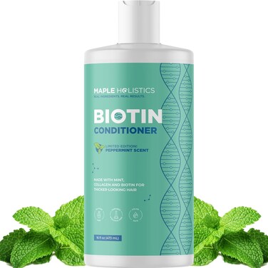 Volumizing Biotin Conditioner for Thinning Hair - Volumizing Conditioner for Fine Thin &amp; Weak Hair - Sulfate Paraben &amp; Silicone Free Hair Conditioner Nourishing Plant Proteins &amp; B Vitamins (Mint)