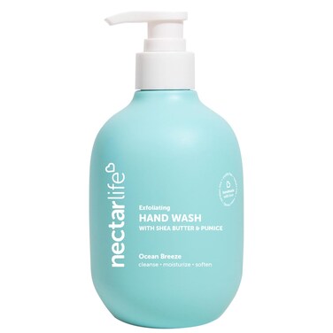 Nectar Life Hand Wash 14oz, Exfoliating and Moisturizing Hand Soap with Volcanic Pumice, Jojoba Oil &amp; Shea Butter (Ocean Breeze)