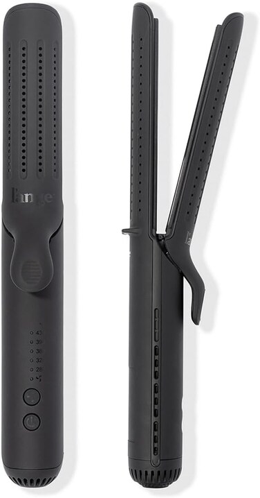 L'ANGE HAIR Le Duo Standard 360&deg; Airflow Styler   2-in-1 Curling Wand &amp; Titanium Flat Iron Hair Straightener   Professional Hair Curler with Cooling Air Vents   Dual Voltage &amp; Adjustable Temp (Black)
