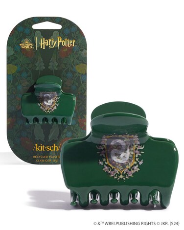 Harry Potter x Kitsch Jumbo Hair Claw - 2.3 Inches Big Hair Clips for Girls and Women   Stylish Accessories for Full Updo and Half Ponytail - Slytherin - 1pc
