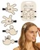 Kitsch Mickey/Minnie Creaseless Hair Clips - Stylish Makeup Hair Clips, Women's Hair Accessories, Ideal for Skincare Routine and Hairstyling (Cream) - 4 Pieces