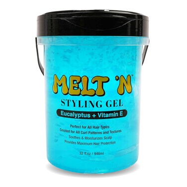 EBIN NEW YORK Melt'n Styling Gel Eucalyptus Oil and Vitamin E 32oz - Strong Hold Styling, Hydrates and Moisturize, Gives High Shine and Refreshing and Cooling Sensation, No Frizz or Brekage