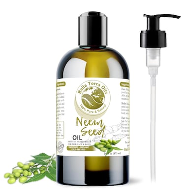 Bella Terra Oils - Organic Neem Seed Oil 16oz - Harness Organic Neem's Timeless Beauty Secrets, Infused with Vitamin A &amp; Omega Fatty Acids, Best for Luxurious Skin Feel