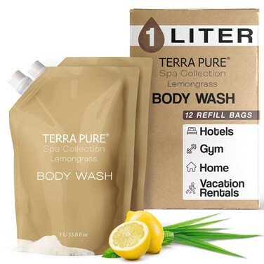 Terra Pure Spa Collection Body Wash Refill - 1 Liter, 1 Piece - Gentle &amp; Moisturizing, Paraben-Free