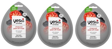 Yes To Tomatoes Charcoal Peel-Off Mask, Exfoliating Formula To Retain &amp; Restore Skins Balance, Peel Away Impurities, With Charcoal &amp; Antioxidants, Natural, Vegan &amp; Cruelty Free, 3 Pack 0.33 Ounce