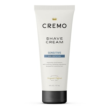 Cremo Sensitive Shave Cream, Astonishingly Superior Ultra-Slick Shaving Cream for Men, Fights Nicks, Cuts and Razor Burn, 6 Fl Oz