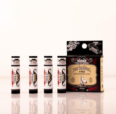 Dr. LIP BANG&rsquo;S Super Moisturizing Lip Balm   4 Pack   Original  ALL NATURAL &amp; CRUELTY FREE   100% VEGAN   FOR DRY &amp; CRACKED LIPS