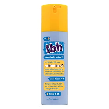TBH Gentle Hydrating Face Moisturizer for Kids, Tweens, and Teens with Sensitive Dry Oily Skin - Shine Free Face Moisturizer for Girls and Boys - Sulfate Free, Paraben Free - Travel Friendly - 3.3 Oz