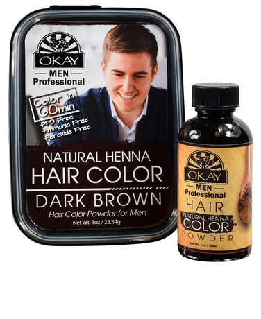 Okay Men's Henna Beard Color, Dark Brown, 1 Ounce