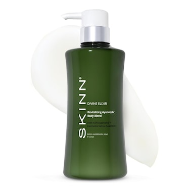SKINN Natural Body Lotion, Ayurvedic Body Blend - Divine Elixir Revitalizing Natural Lotion for Dry Skin - Soothing, Cooling, &amp; Moisturizing Ashwagandha Body Lotion for Wrinkles &amp; Stretch Marks