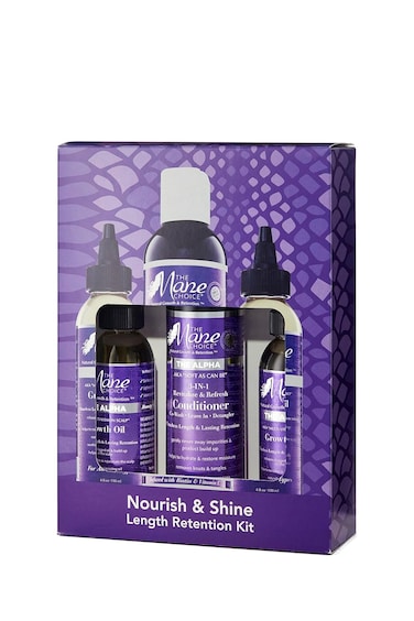 The Mane Choice Hair Care Nourish &amp; Shine Length Retention Kit: 2 x 4 oz The Alpha Multi-Vitamin Scalp Nourishing Hair Growth Oil &amp; 1 x 8 oz 3-in-1 Leave In Conditioner, Co-Wash &amp; Detangler