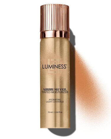 LUMINESS Airbrush Veil Tinted Moisturizer, Tan 100 - Lightweight, Hydrating, &amp; Skin-Plumping Face Moisturizer Spray - Facial Skin Tint with Hyaluronic Acid Ceramides, Glycerin, Aloe &amp; Hydrolyzed Silk