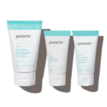 Proactiv+ 3 Step Advanced Skincare Acne Treatment &ndash; Salicylic Acid Face Wash, Benzoyl Peroxide Pore Minimizing Treatment, and Salicylic Acid Hydrating Moisturizer - 30 Day Complete Acne Skin Care Kit