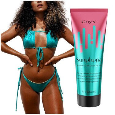 Onyx Sunphoria Tanning Accelerator   Bronzer-Free Tanning Lotion for Indoor &amp; Outdoor   Streak &amp; Stain Free Formula   Extreme Hydration Blend for Moisturizing Nourished Skin