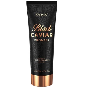 Onyx Black Caviar Dark Tanning Lotion 8.5 fl oz   Advanced Body Bronzer and Tanning Accelerator   Instant Tan Enhancer   for Indoor Tanning Beds and Outdoor Sun   Achieve Ultra Dark Skin Results