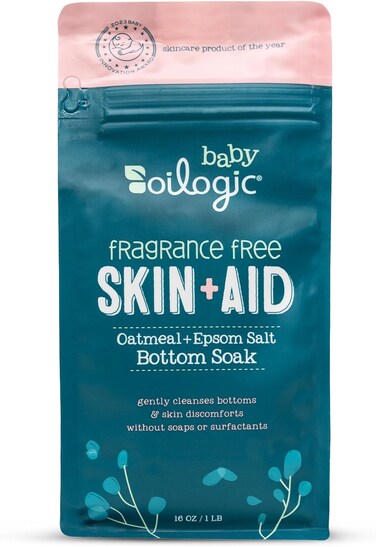 Oilogic Baby Essentials Oatmeal Epsom Salt Bath Soak, Skin &amp; Aid - Fragrance-Free Bath Salts Gently Cleanses &amp; Oatmeal Soothes Skin Discomforts Paraben-Free Epsom Salts for Soaking