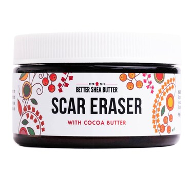 Better Shea Butter Scar Eraser Balm - Cocoa Butter Cream for Stretch Marks and Dark Spots, Burns, Old Scars - Acne Scars - Designed w Zero Synthetic Ingredients, 4 oz