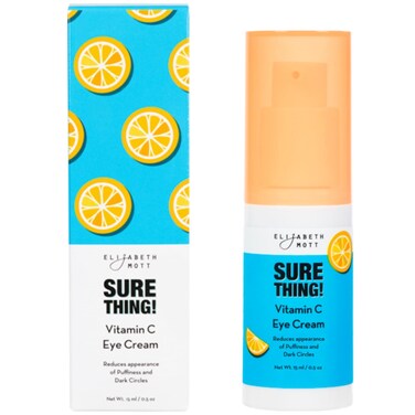 Elizabeth Mott Sure Thing Vitamin C Eye Cream &ndash; Hydrating, Brightening, Anti-Aging Eye Repair Treatment for Dark Circles &amp; Puffiness &ndash; Vegan, Fragrance-Free, Cruelty-Free Skincare &ndash; 15ml (0.5oz)