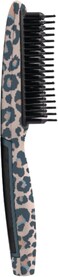 Calista Triangl Pro Heated Detailer Brush, Smoothing, Anti-Frizz Professional Heat Styling Brush, Burn-Free Firm Bristles, Ionic and Ceramic Technology, 5 Heat Settings (11", Cheetah)