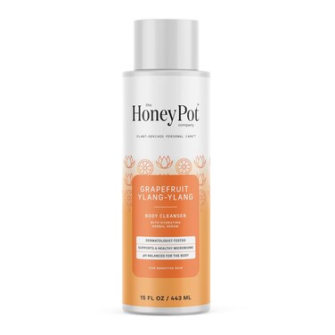 The Honey Pot Company - Body Wash for Women - Grapefruit Ylang Ylang Hydrating Body Cleanser - Moisturize &amp; Cleanse Skin - Free of Parabens &amp; Sulfates - 15 Fl. Oz