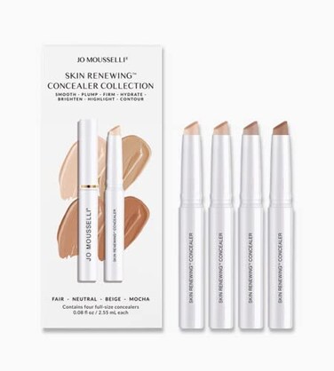 Xtreme Lashes Skin Renewing Concealer Collection, Smooth, Plump, Firm, Hydrate, Brighten, Highlight, Contour, 4 Full Size Concealers