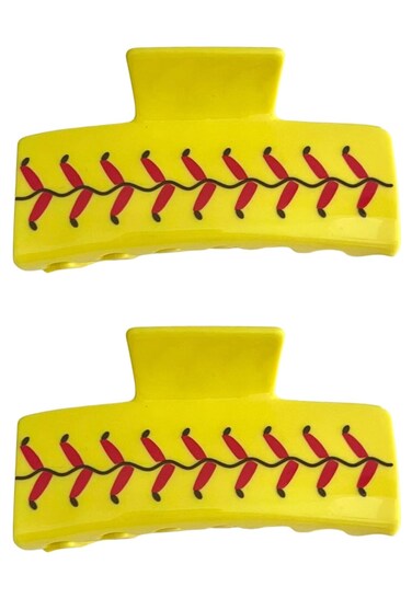 Softball Hair Accessories, Gift for Girls Team, Sports Claw Clip Large, Teen Birthday Present (Set of 2)