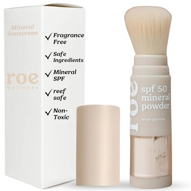 Kids SPF 50 Brush On Mineral Sunscreen Powder, Reef-Friendly, Easy to Apply for Kids, Babies &amp; Parents