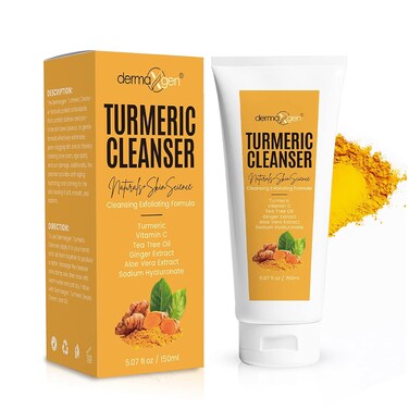 Turmeric Facial Cleanser - Natural Anti Aging Exfoliating, Nourish &amp; Glowing Cleanser for Clearing Acne Scars, Age Spots, Sun Damage, Discoloration- 5 OZ
