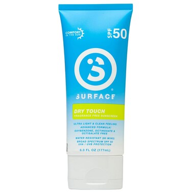 Surface Dry Touch Sunscreen SPF 50 Lotion, Water Resistant, UVA/UVB Broad Spectrum, Fast Drying Protection, PABA Free, 6 fl oz, 1 Count