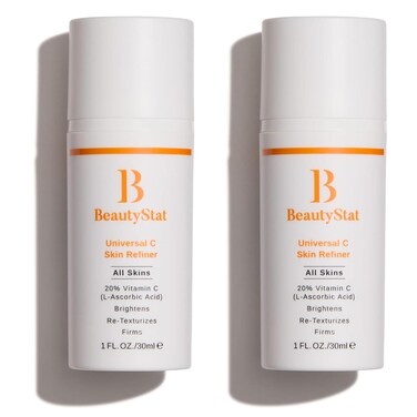 BeautyStat Universal C Skin Refiner - Vitamin C Serum for Face, 20% Pure L-Ascorbic Acid - Created by a 20+ Year Skincare Cosmetic Chemist (Duo, 30 ml)