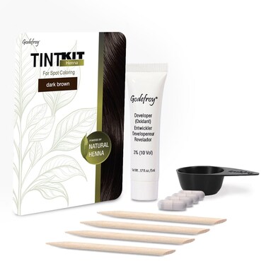 Godefroy Powered by Henna - Tint Kit 4 Applications   Dark Brown   Spot Hair Color Powered by Natural Henna