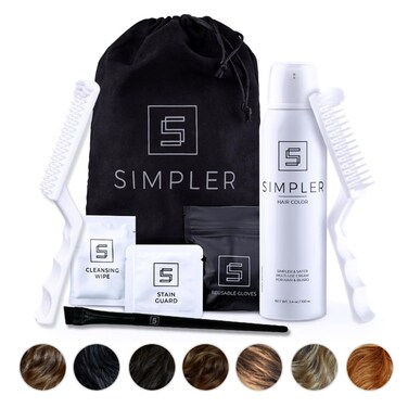 Simpler Hair Color Medium Brown Mustache and Beard Upgraded Brush Kit it with 3 Brushes Included for Precision Application - Gentle, Effortless 100% Gray Hair Coverage for Hair and Beard