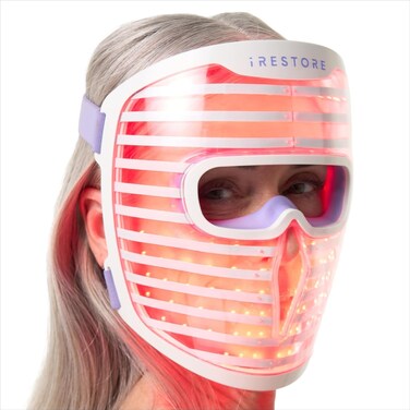 iRestore LED Face Mask Light Therapy   Blue, Infrared &amp; Red Light Therapy for Face   Illumina Skincare Device Facemask - Youthful Radiant Skin with Reduced Wrinkles, Fine Lines   Contour   360 LEDs