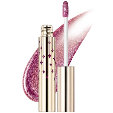 FOCALLURE High Shine Glitter Lip Gloss,Hydrates and Soothes Lips for a Gorgeous,Delivers a Non-sticky Glossy finish,Long-lasting Shine &amp; Fuller-looking Lip Makeup,PK03 ENVY SHADOW