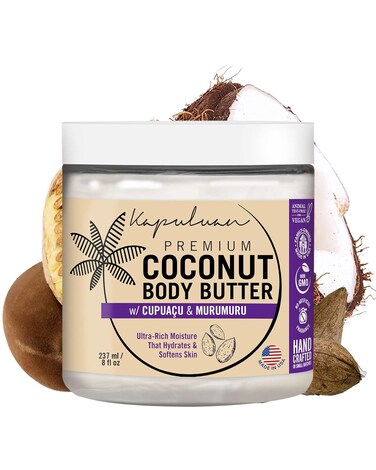 Coconut Body Butter for Women Dry Skin, Body Butter with Pure Coconut Oil, Cupua&ccedil;u &amp; Murumuru, Whipped Body Butter for Women, Shea Body Butter Cream, Mantequilla Corporal (Watermelon &amp; Freesia Scent)