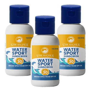 SPF 30 Mineral Sunscreen Biodegradable &amp; Reef Safe   1 Fl oz Travel Size Pack of 3   Paraben Free Non Greasy &amp; Moisturizing Mineral Sunscreen For Face and Body Against UVA &amp; UVB by Stream2Sea